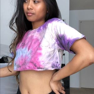 Cropped DIY tie dye shirt